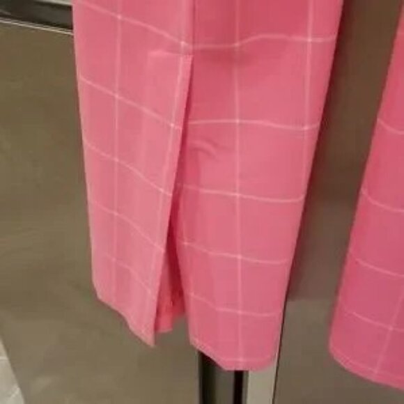 💕TRINA TURK💕 Carillo Pant ~ Windowpane Tropical Suiting Candy Pink 10 NWOT - Picture 14 of 16